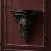 Thickened Wall Shelf Shelf, Matte Black Texture Decorative Stand, Retro Lion Embossed Mounted One-Piece Structure Display Rack