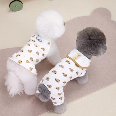 Spring and Summer Thin Four-legged Pet Clothes Puppy Milk Dog Cute Casual Female Cat Neuter Printed Bear Teddy Clothes