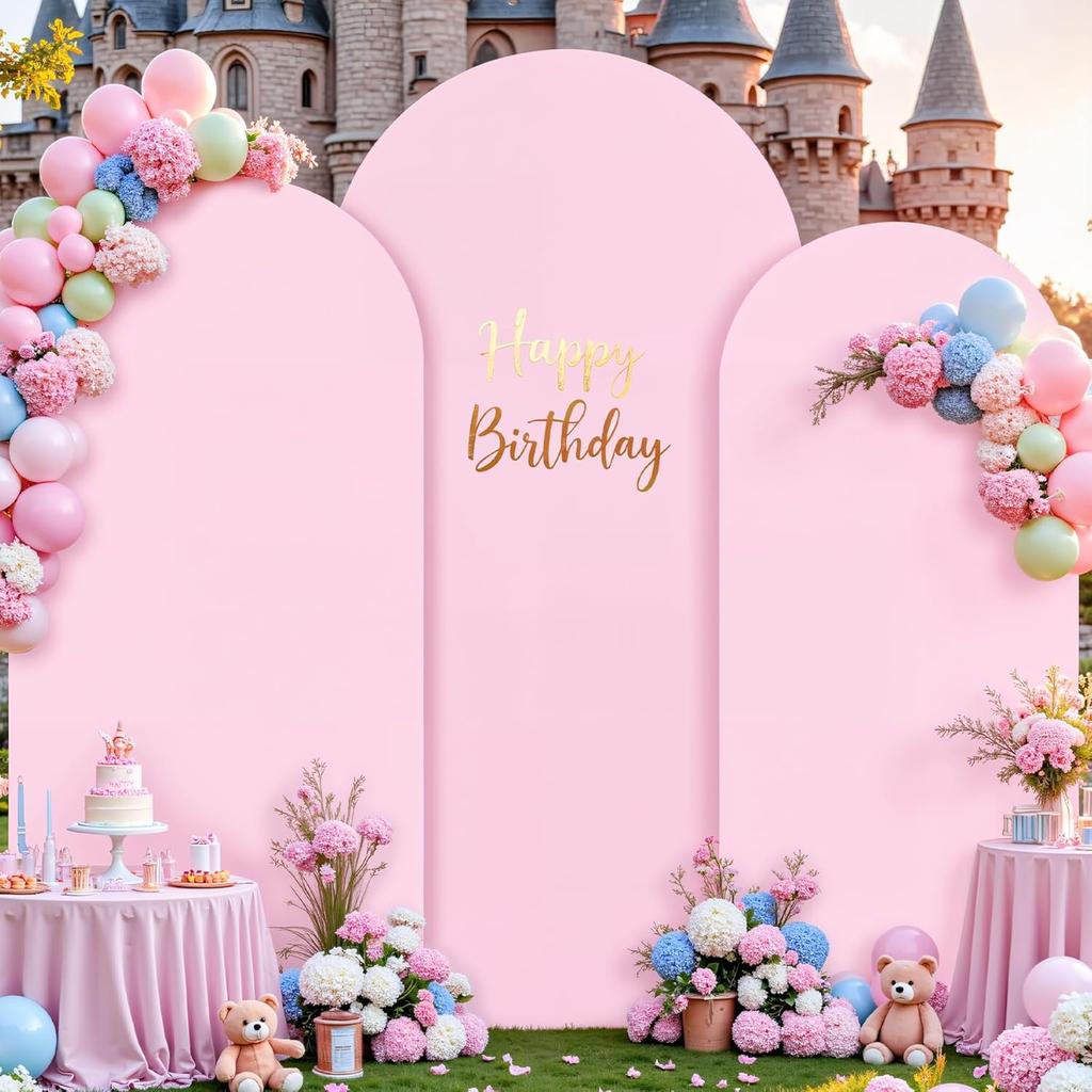 6ft/6.6ft/7.2ft Wedding Arch Cover Double Sided Spandex Fitted Fabric Arch Backdrop For Birthday Party Wedding Arch Decoration