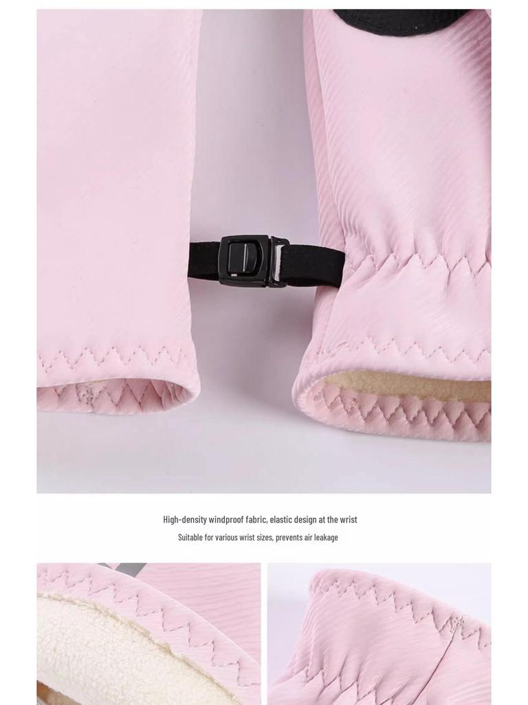 Electric Touchscreen Winter Cycling Gloves, Windproof Waterproof Coldproof Plush for Men & Women