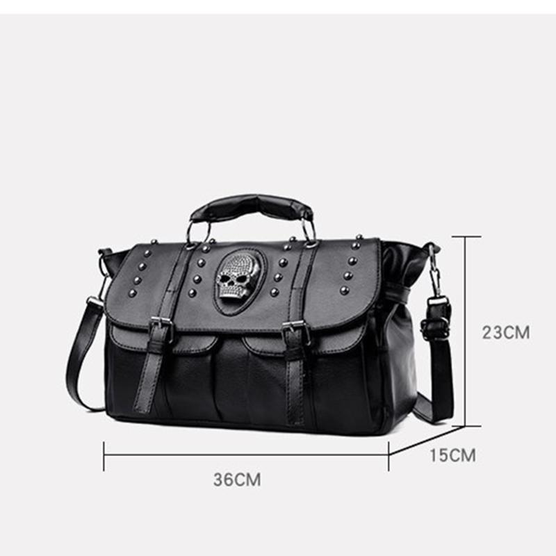 Women Handbag Large Capacity High Quality Female Skull Rivet Crossbody Bag Hiphop Punk Style Fashion Shoulder Travel Bags