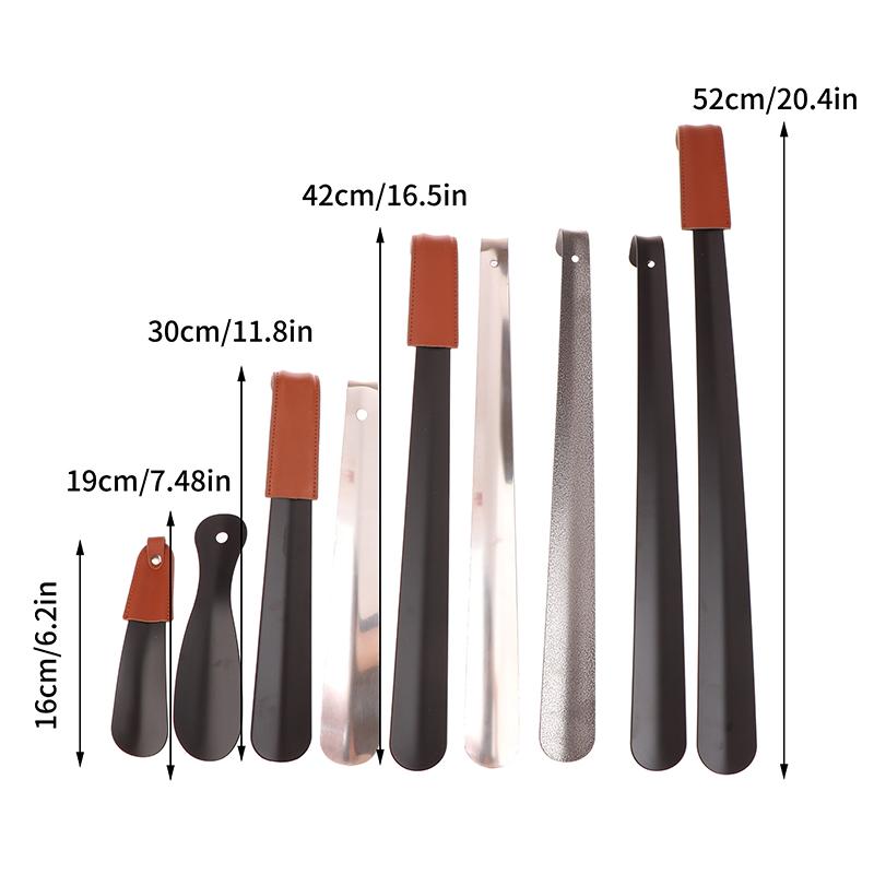 16-52Cm Metal Shoe Horn Professional Long Handle Shoe Spoon Shoe Lifter Flexible Sturdy Slip Shoe Accessories Home Tools