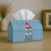 1pc Two Sizes Available Party Tissue Box,Minimalist Coastal,Multifunctional Tissue Holder,Lighthouse Grid Art,Outdoor Party Supplies, Everyday Desktop