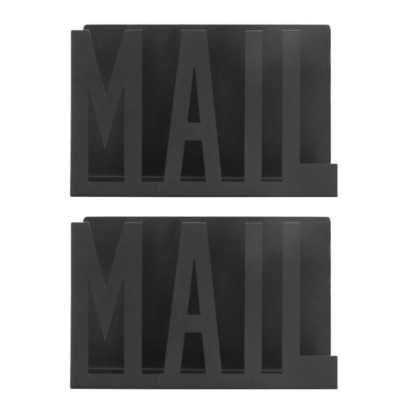 Desktop Iron Mail Organizer Metal Desk Letter Holder Documents and Notepads Storage Rack for Home Office School