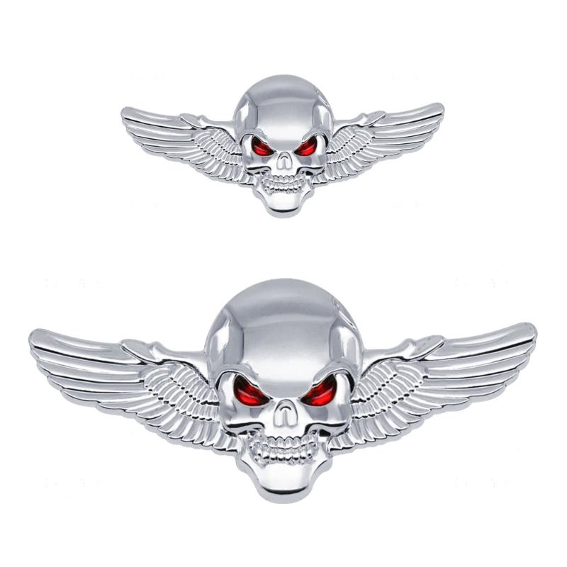 3D Metal Devil Skull Car Emblems Sticker Auto Badge Sticker Bumper Decal for Car SUV Truck Motorbike