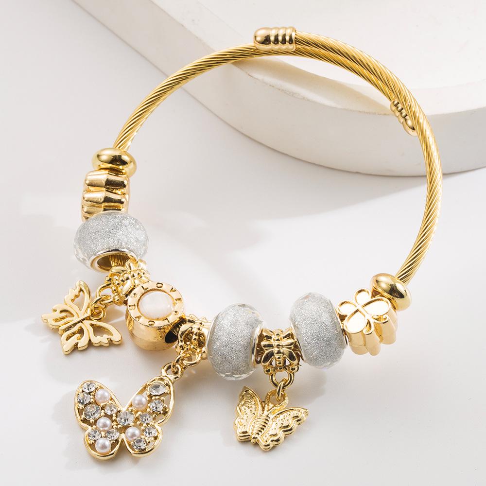 Butterfly Inlaid Diamond Adjustable Versatile Fairy Bracelet Personalized Bestie Wristband