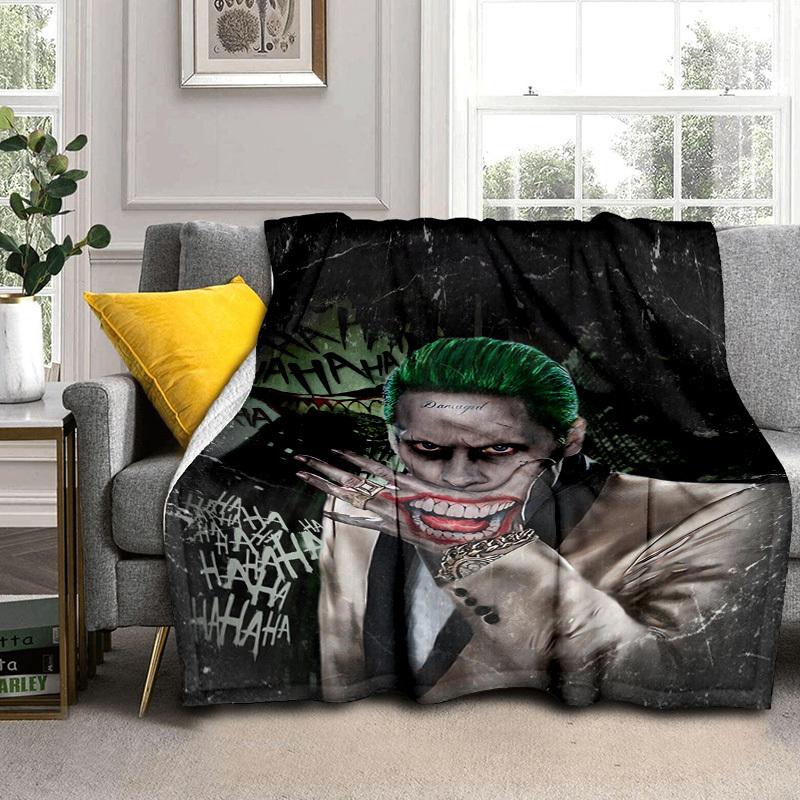 1pc Damaged Smile Joker Cartoon Blanket,Portable Throw for Travel & Camping, All Season Cozy Blanket,Ideal Gift