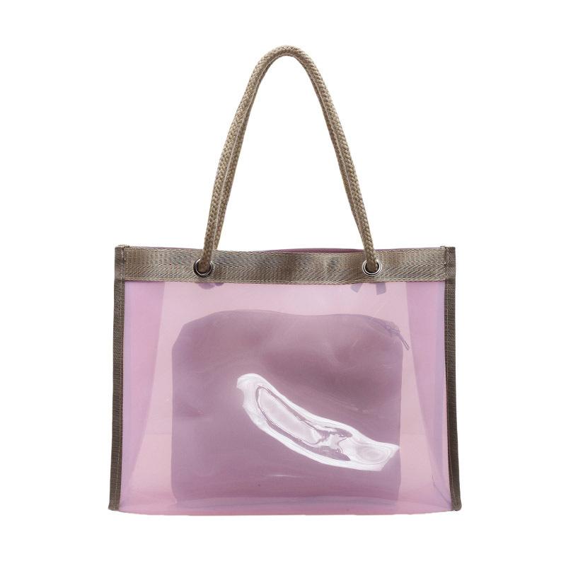 Women's bag summer new transparent large-capacity bag handbag jelly shoulder large bag mother and child bag