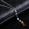 7 Chakra Reiki Beads Gemstone Charms Pendant Yoga Balancing Necklace Colorful Bead Necklace