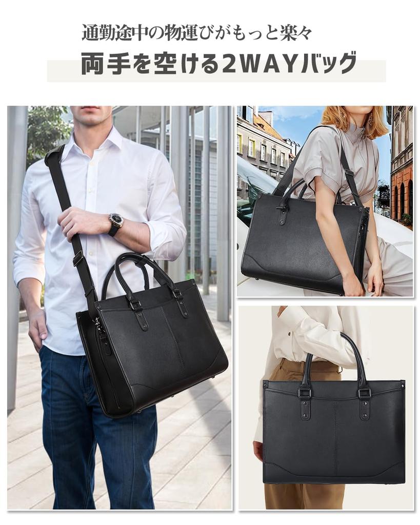 Masa Kawa Echte Leder Aktentasche, Herren-Aktentasche, Passend für 14-Zoll-PC und A4-Dateien, Schlichtes Design für den Arbeitsweg, 2-Wege-Dokumententasche,