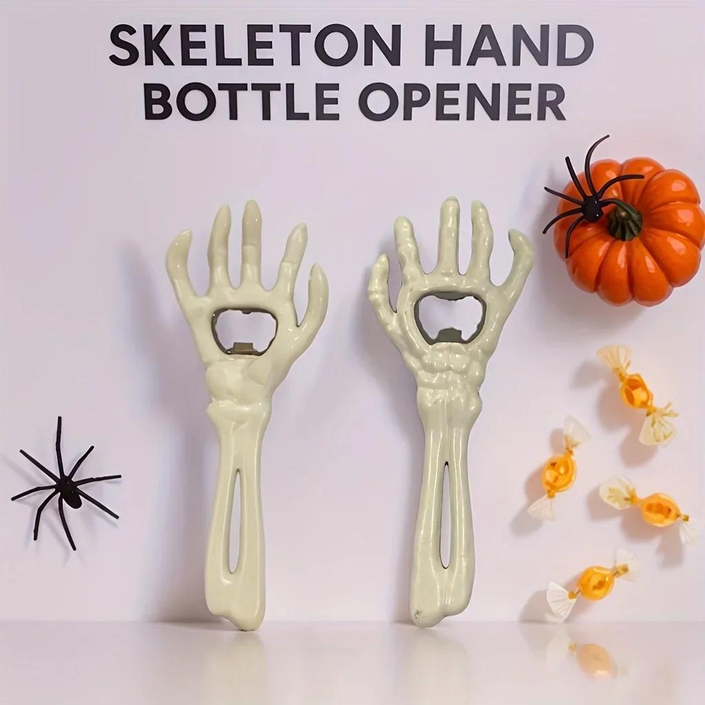 1pc Skeleton Hand Bottle Opener - Horror-Themed Cast Iron Beer Opener, Perfect for Halloween Parties & Pranks, Bar Accessories