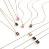 Inlaid Zircon Geometric Stainless Steel Necklace - Light Luxury Jewelry