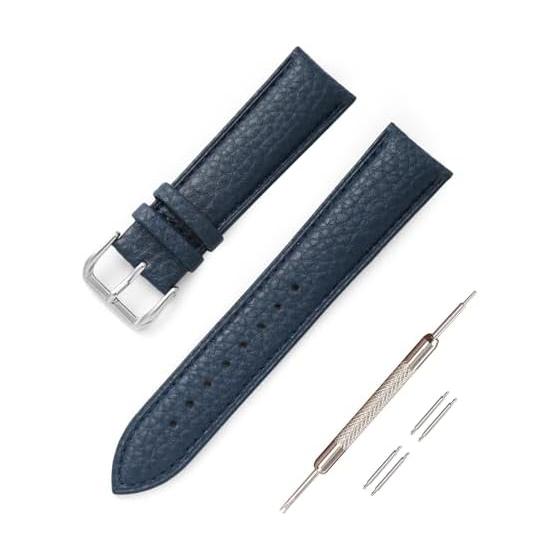 [Jumpsunfun] Watch Band 12mm~24mm Genuine Leather Watch Strap Calf Leather Watch Strap Watch Replacement Bell (Includes Instruction Manual and