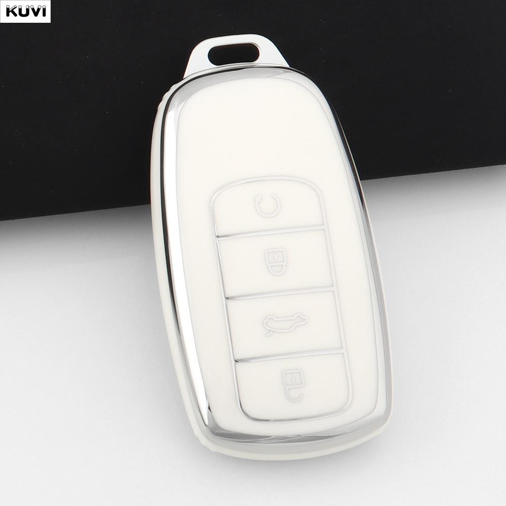 Pink TPU Car Key Case Cover For Chery Tiggo 8 Pro Tiggo 8plus New 5 Plus 7pro Omoda 5 Keychain Protector Shell Fob Accessories