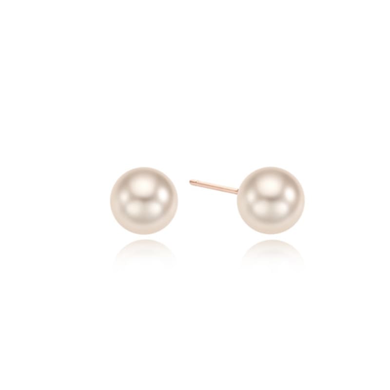 Tirr Lirr Pearl Stud M Silver Pink Earrings TESSVP13848M-8