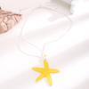 Holiday Starfish Necklace Resin Starfish Pendant Necklace Adjustable String Coastal Necklace for Women Girls Summer Beach