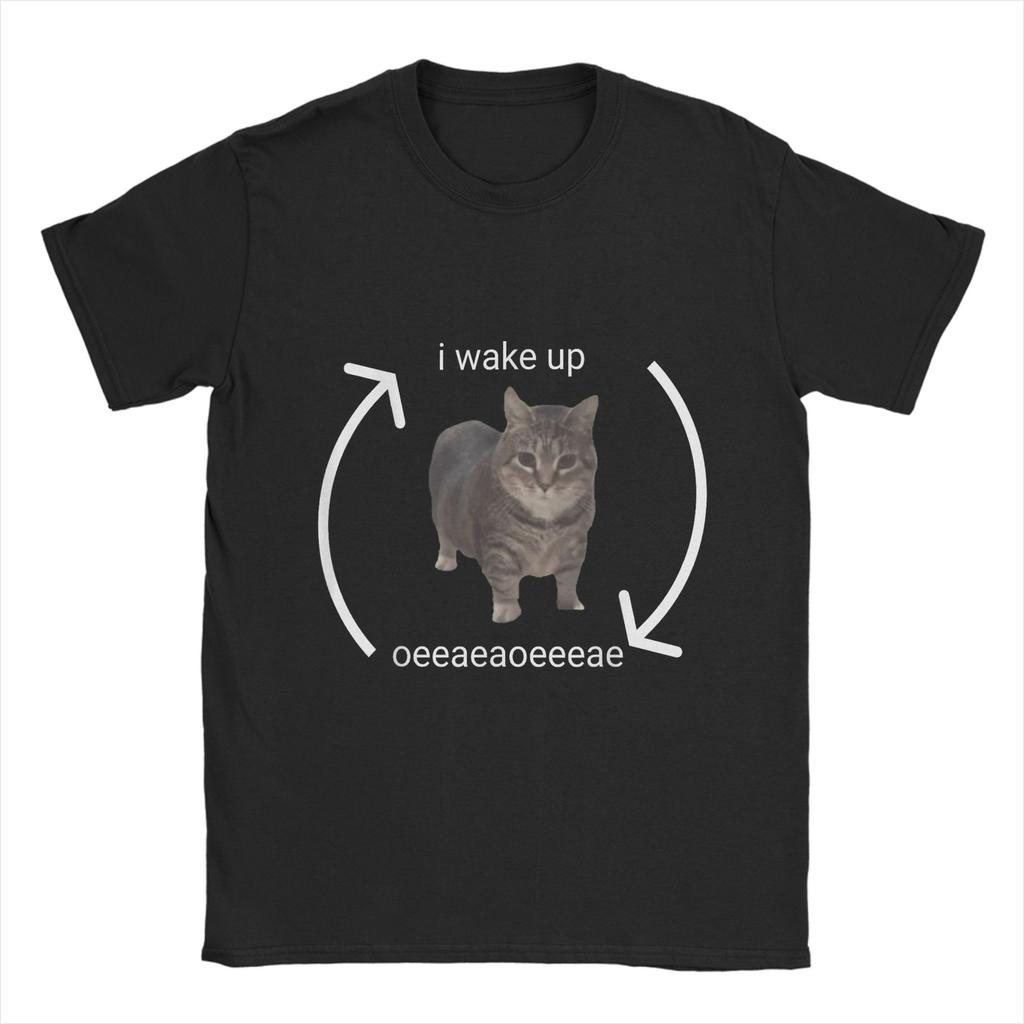 2025 Summer Men Oiia Oiia Cat Meme 100 Pure Cotton Printed Tshirt Funny Clothing Unique Short Sleeve Round Collar Tees Y2k