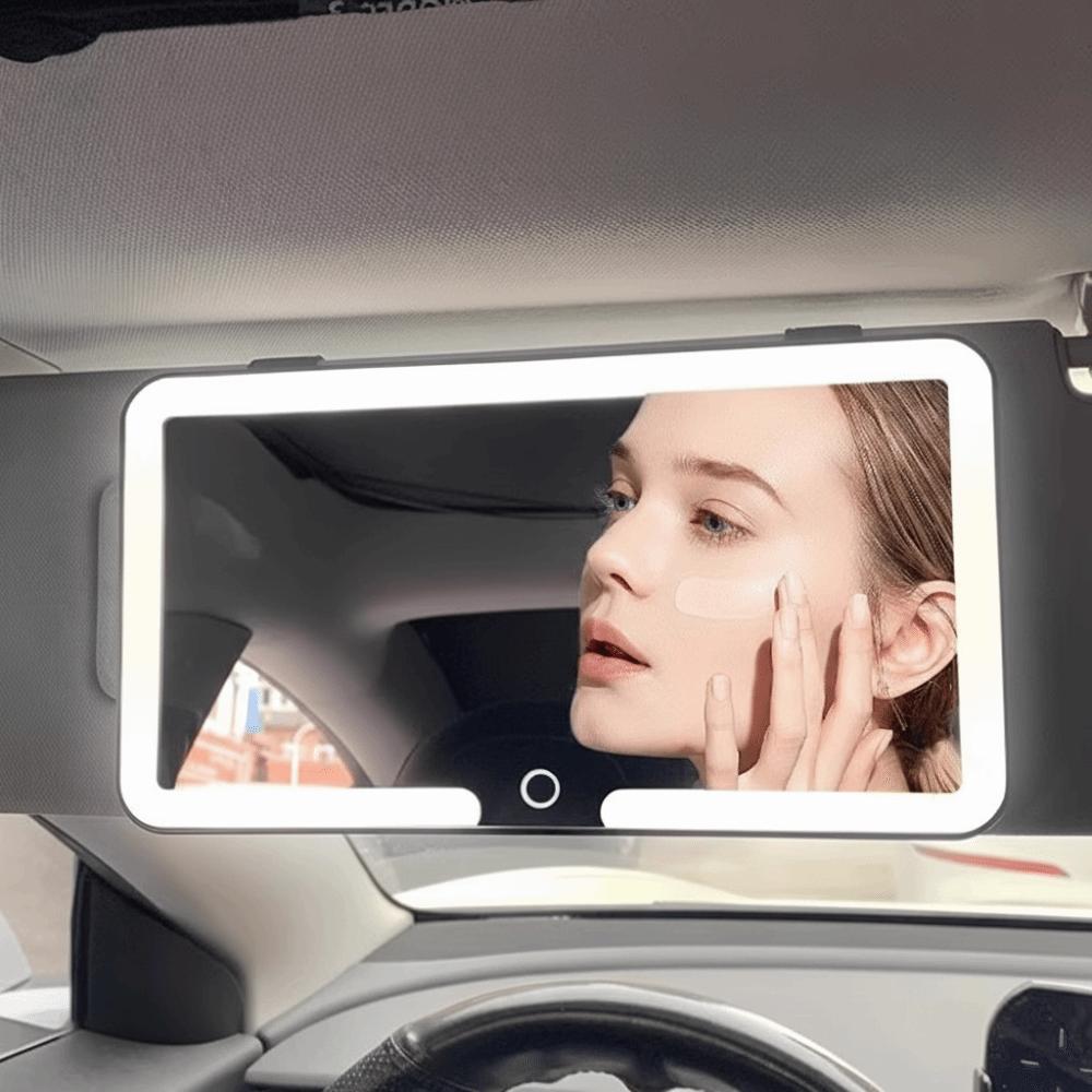 HD LED Car Makeup Mirror Car Visor Mount Fill Light Mirror New Makeup Mirror  Vehicle Interior