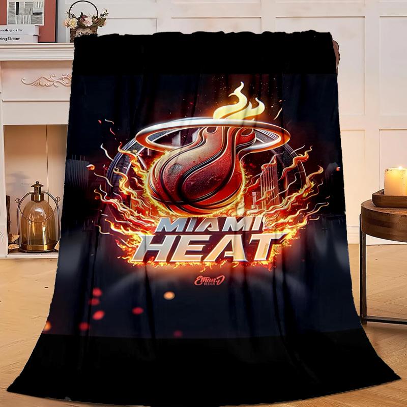 Heat Miami Team Spirit Blanket Flannel Throw for Sofa, Travel, Camping, Livingroom, Office, Chair and Bed Soft and Warm Holiday gifts
