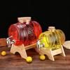 Glass Beverage Dispenser With Wooden Stand Tap Cork Stopper Transparent Wine Storage Jar For Home Party Drink Juice Container