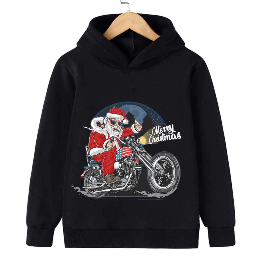 2026 Christmas Sweatshirt Tough Funny Santa Claus Kids Sweatshirt Boys Girls Hoodie Sports Top Merry Christmas