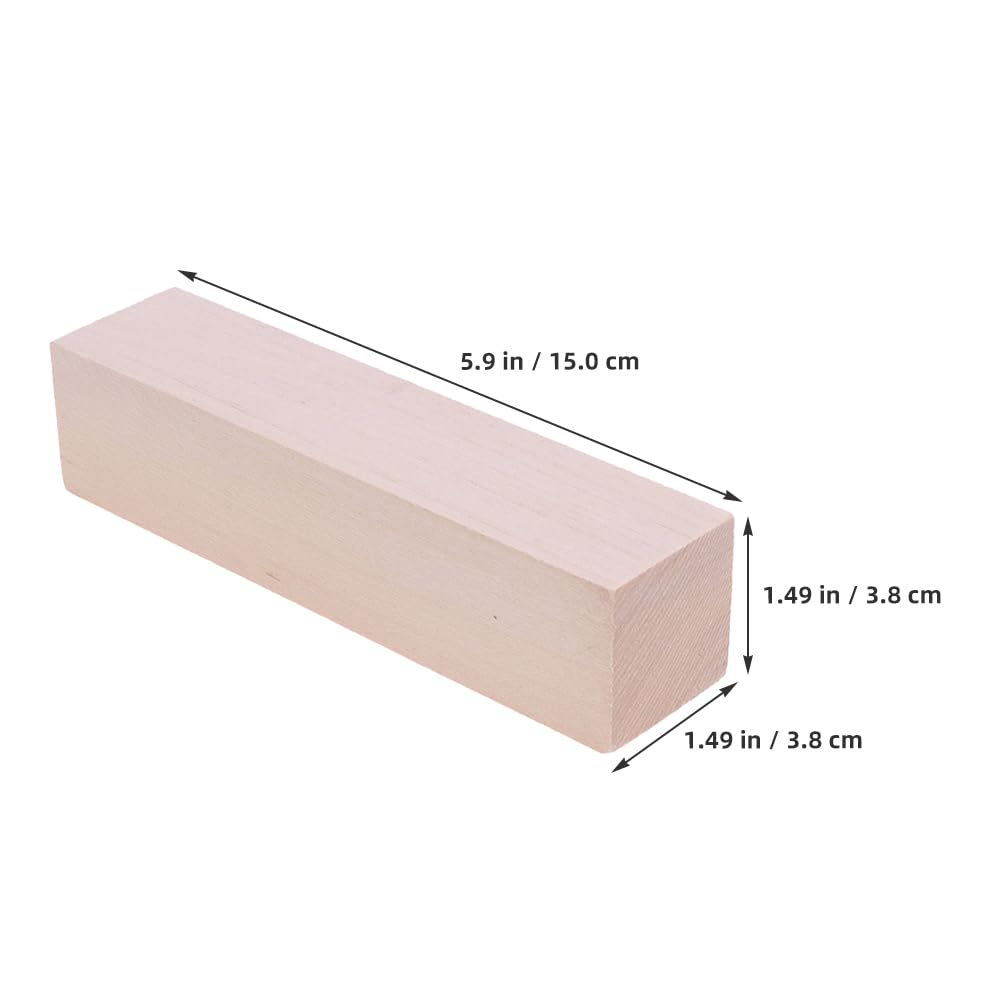 STOBOK Carving Wood Carving 2pcs Basswood Blocks 15cm Long for Woodworking Unpainted Wooden Blocks for Art DIY Crafts Kit, Crafts, Beginners,