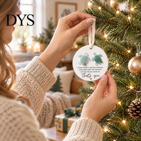 Festive Garden Hanging Ornaments True Friends Acrylic Ornament, Friendship Theme Decoration for Christmas Decorative Holiday Tree Pendants Home Party,