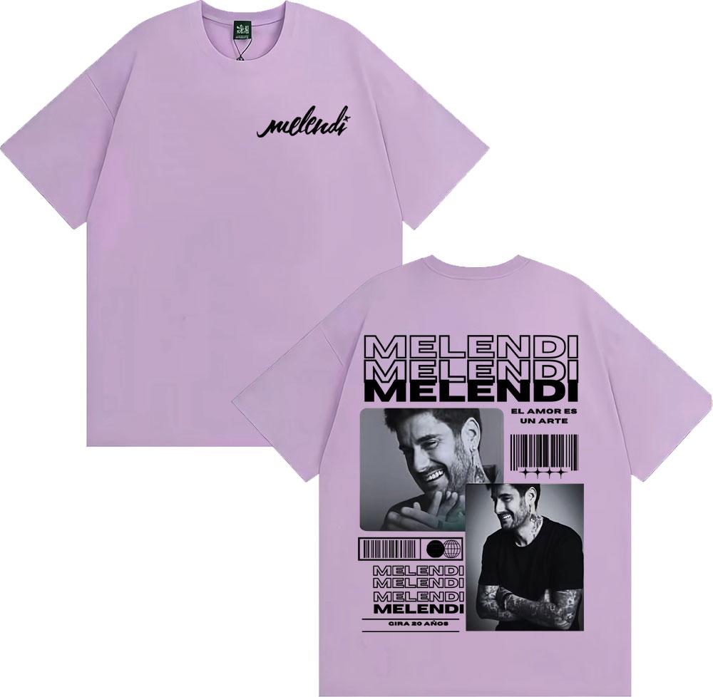 Rapper Melendi Tour New Album 2025 Merch T Shirt Men's Clothing Harajuku Hip Hop Street T-shirts Casual O-Neck Oversized T-shirt