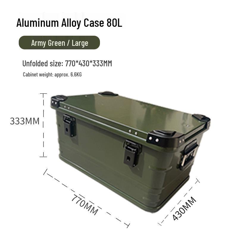 Black Aluminum Camping & Storage Box for Home, Outdoor, & Car Trunk