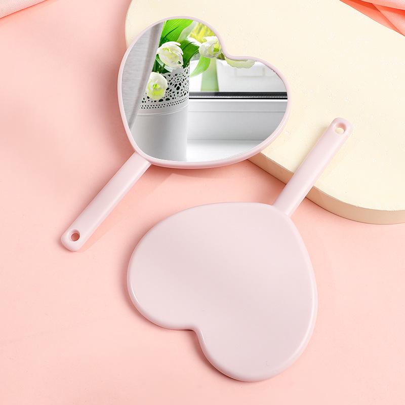 Customizable Mini Heart-Shaped Portable Makeup Mirror – Handheld, Hangable, Perfect for Students