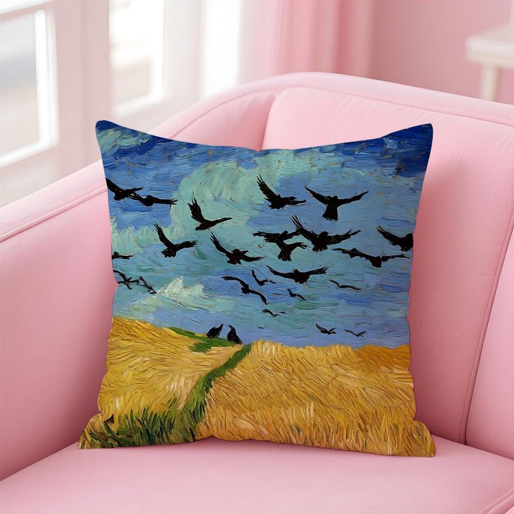 V-Van G-GoghS Cushion Cover Comfortable Reversible Pillow Cover Ideal for Car Sofa Bedroom & Beyond