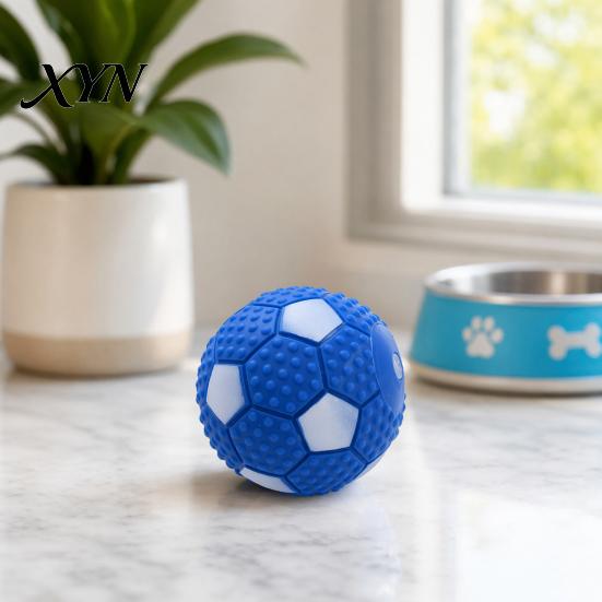 Durable Pet Ball Dog Toy Ball, Sound-Producing Rubber Chew Non-toxic Toy, Cleans Teeth Interactive Training Outdoor Play Sound Making