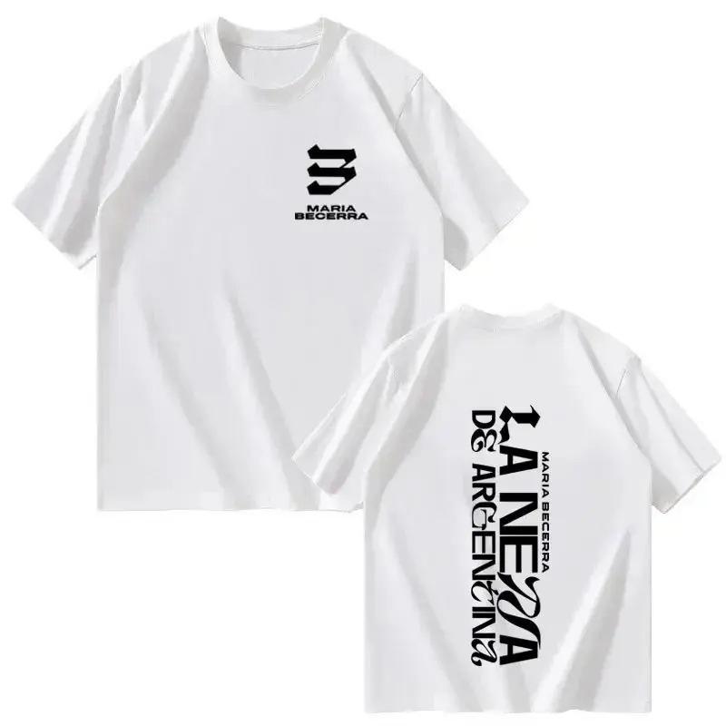 Harajuku Aesthetic Fashion Tops Singer Maria Becerra La Nena Lettered Shortsleeved Printed Cotton Casual Loose Tshirt Men Women