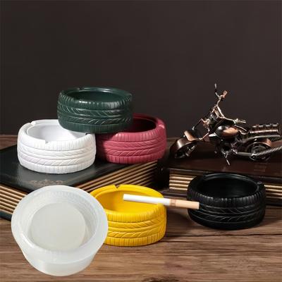 Reifenförmiger Aschenbecher Silikon Kerzenform DIY Mehrfachmaterial Gips Harz Zement Ton Dekor Silikonform