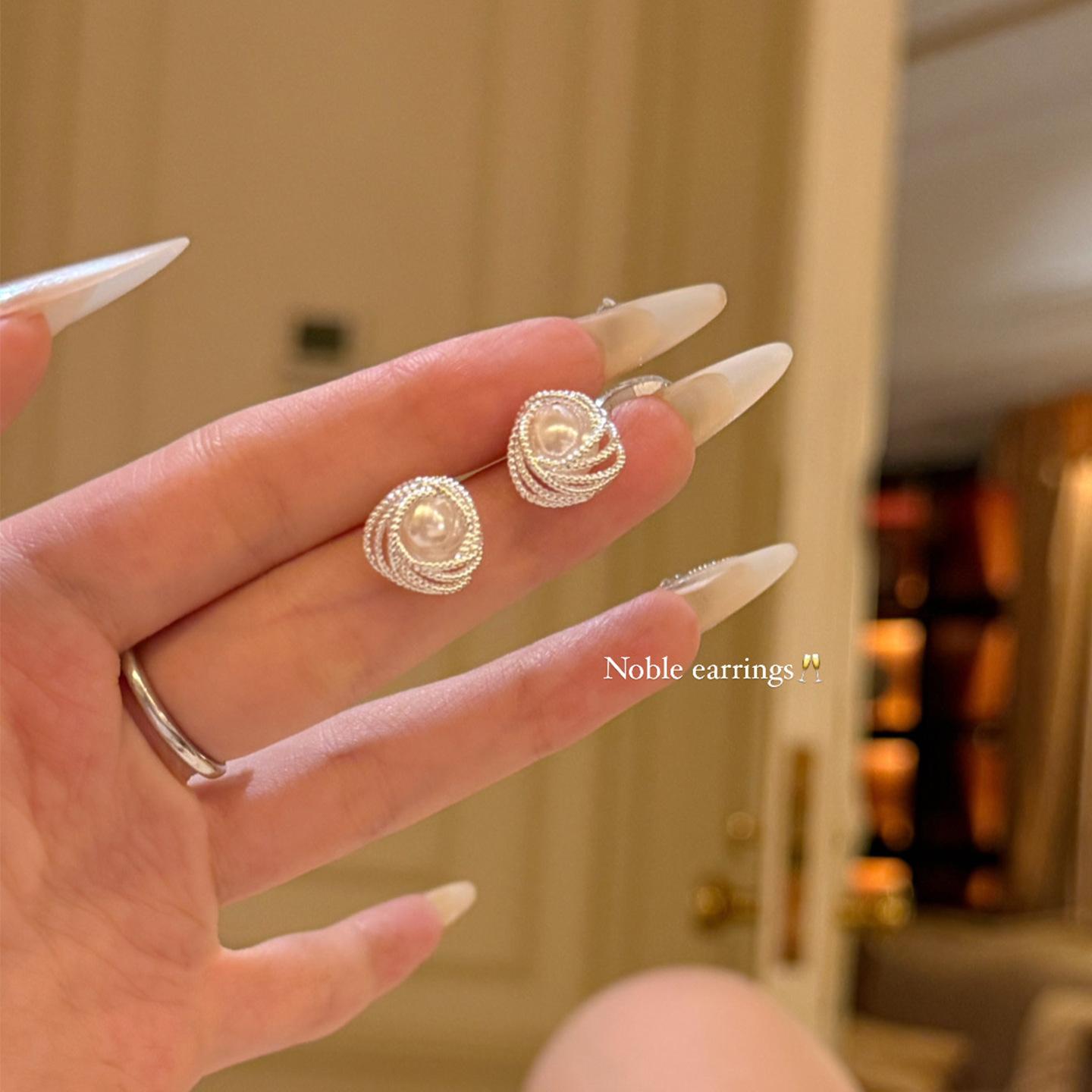 

Ladies Fashion Pearl Heart Earrings One Size белый