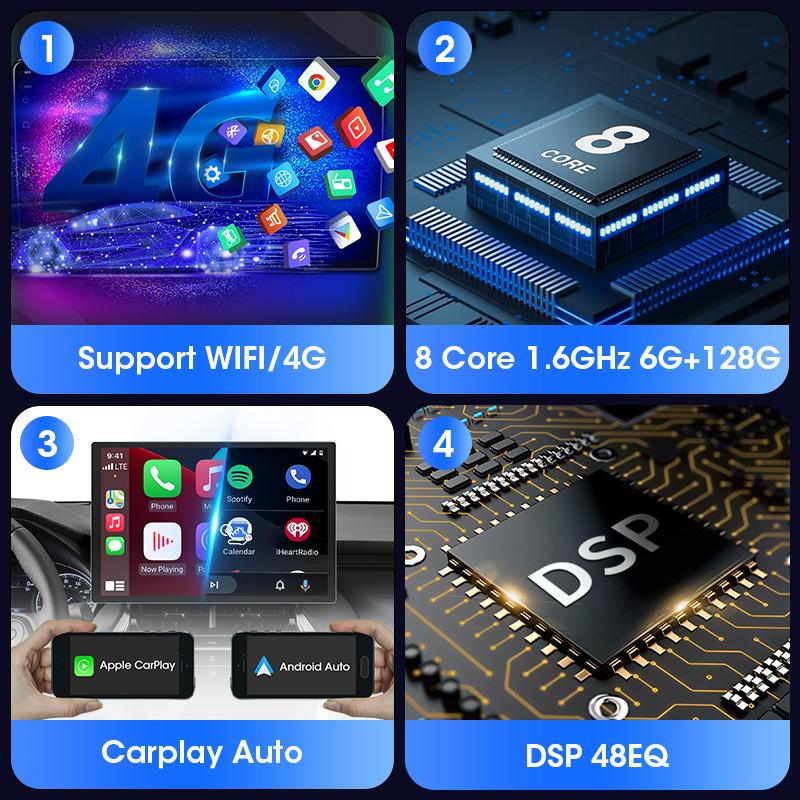 Universal 13" QLED 2 Din Android 12 Car Radio For Nissan Kia Honda Toyota Stereo Multimedia Video Player 1920*1200P Carplay Auto