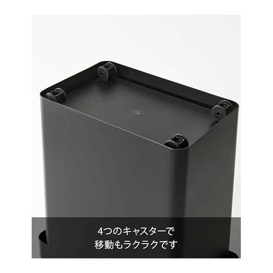 Yamazaki Jitsugyo Airtight Pet Food Stocker 12kg with Measuring Cup Black Approx. W41 X D24 X H42.5 (When Lid Is Open: Approx. H65.5) Cm Nooks Food