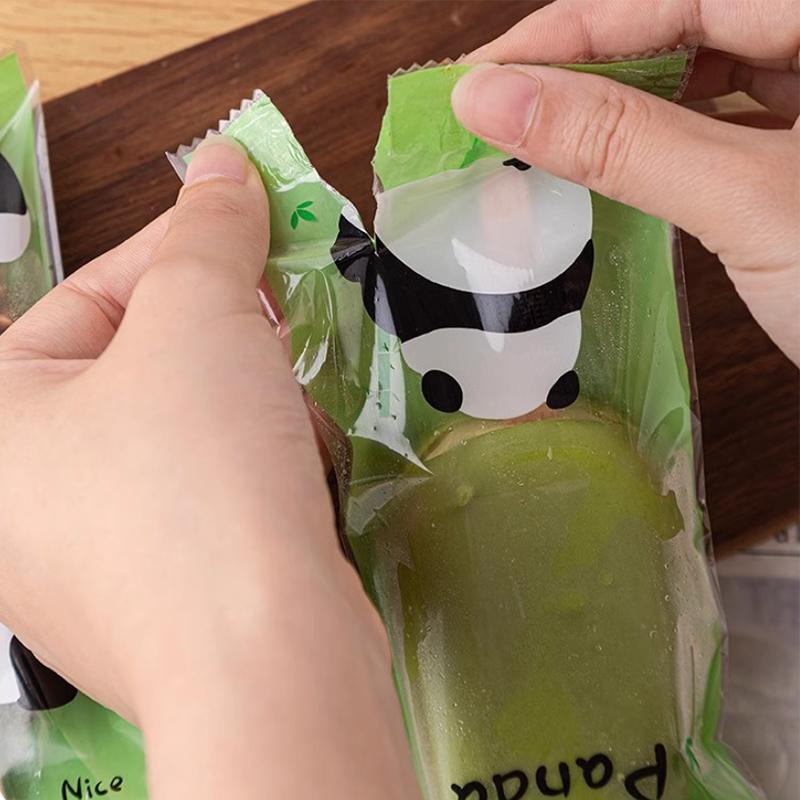 100Pcs Panda Food Grade Ice Popsicle Treat Bag Disposable Plastic Bag Freeze Treat Packaging Ice Popsicle Mold Decor Supplies