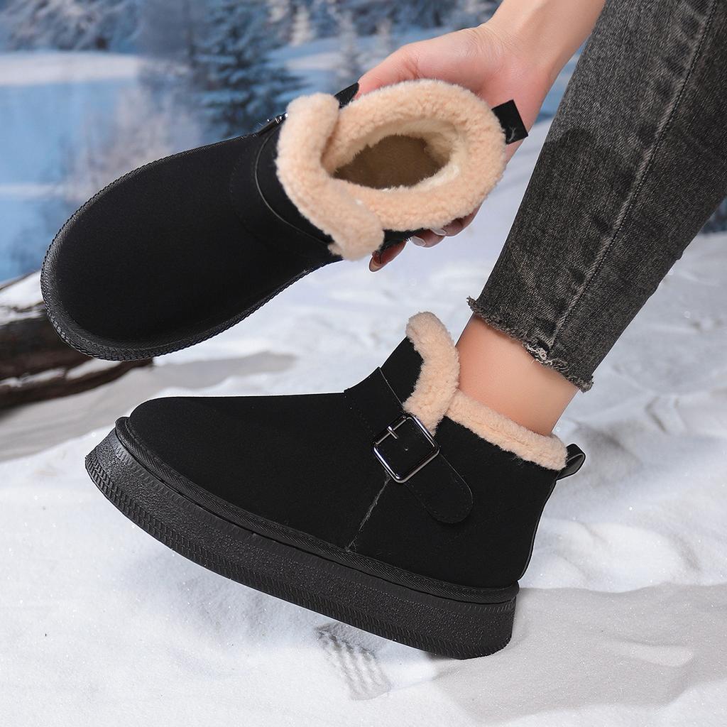 Thick-soled Snow Boots for Women In Winter 2025 Plus-size Plus-size Plush Wool Cotton Shoes for Women Are Versatile