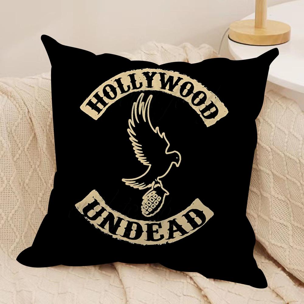 H-Hollywood U-Undead Band Cushion Cover Pillowcase Ultra Soft Skin Friendly Fabric Cloud Like Comfort & Concealed Zipper