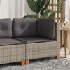 VidaXL Garden Corner Sofa with Cushions Grey Wicker 365903