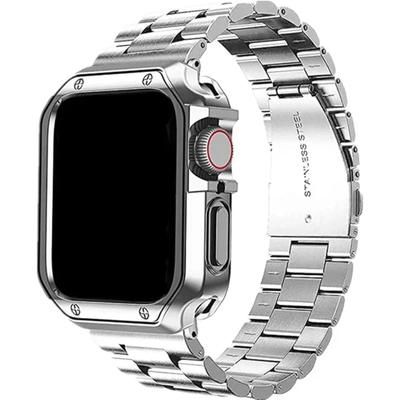 Capa Protetora de TPU+Pulseira de Metal Para Apple Watch Ultra Banda 49mm 46/42mm 45mm 40/38 Pulseira de Aço Inoxidável série 5 6 se 78 9 10