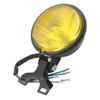 Vintage Motorcycle Front Headlight High and Low Beam Metal Shell Waterproofing for Most Retro Motorcycle Black Yellow