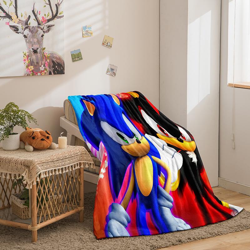 Riman Sonic Series Flannel Fleece Blanket 3D Printed Sofa Blanket Thickened Blanket