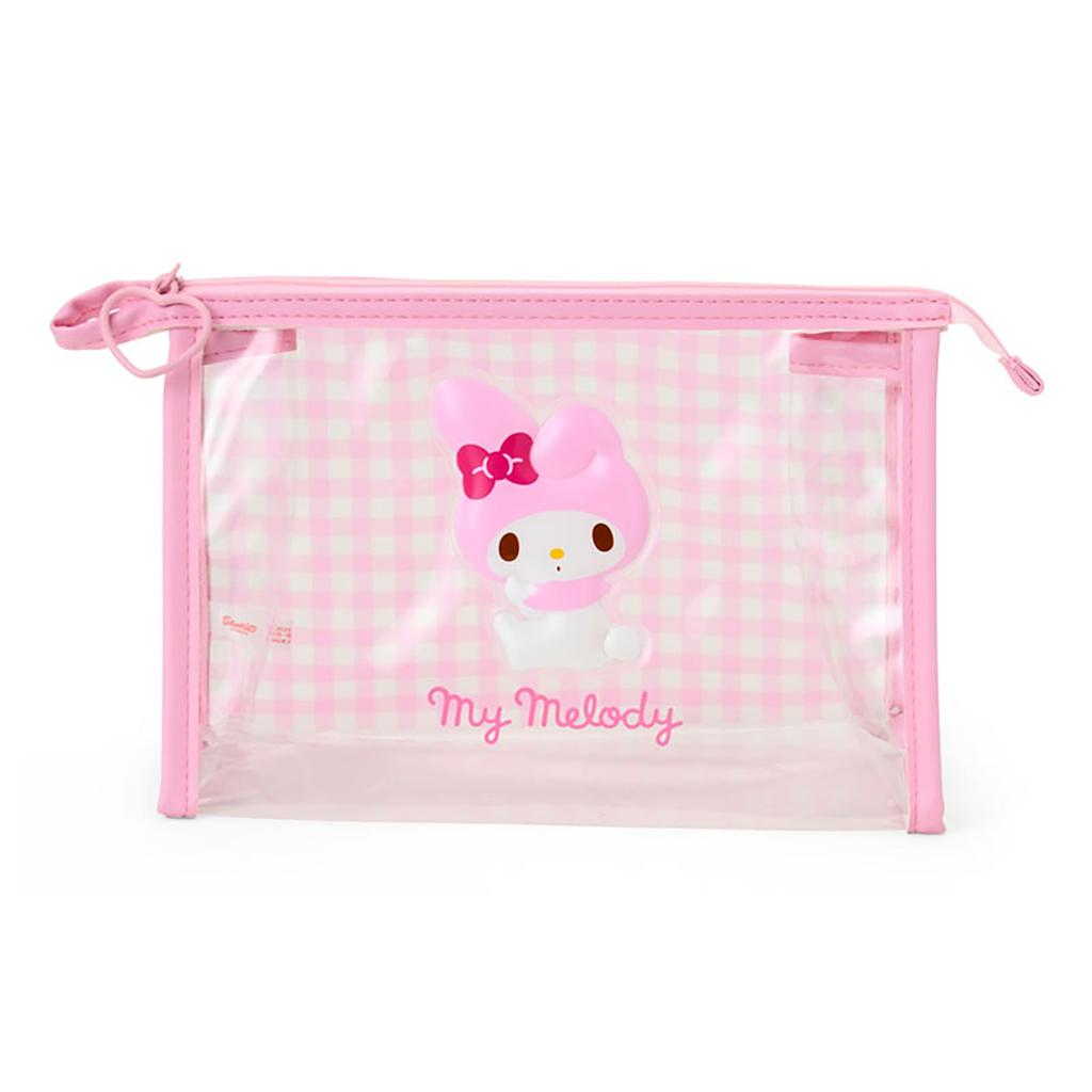 Sanrio My Melody Clear Transparent PVC and Zipper Suitable for Ages 3 and x x inches x 10 x 15 Product 732141 Pouch, Steel, Closure, Up, Approx. 8.7
