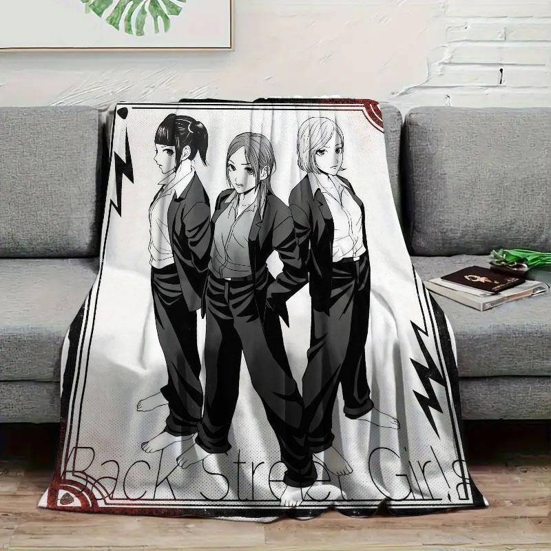 

1Pc BackstreetGirls Print Flannel Blanket, High quality Comfortable for All Seasons, Warmth and Comfort, Perfect for Christmas Gifts 80cm x 120cm