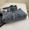 Vintage Shoulder Bag Women's Denim Tote Bag Large Capacity Student Class Bag