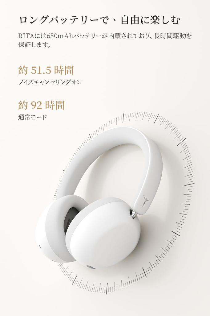 TANCHJIM RITA Bluetooth Active Noise Gaming Compatible Dual Device Connection Independent Acoustic LDAC High Resolution Audio Up to 92 Hours of