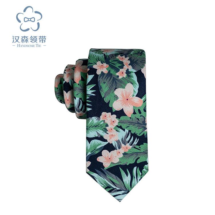 Printed Wedding Men'S Tie Casual Floral Cotton Tie Men'S Tie