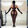 Fashion Personality High Pantyhose Hollow Out Asymmetry Female Stockings Leggings Perspective Vertical Line Tights Girl